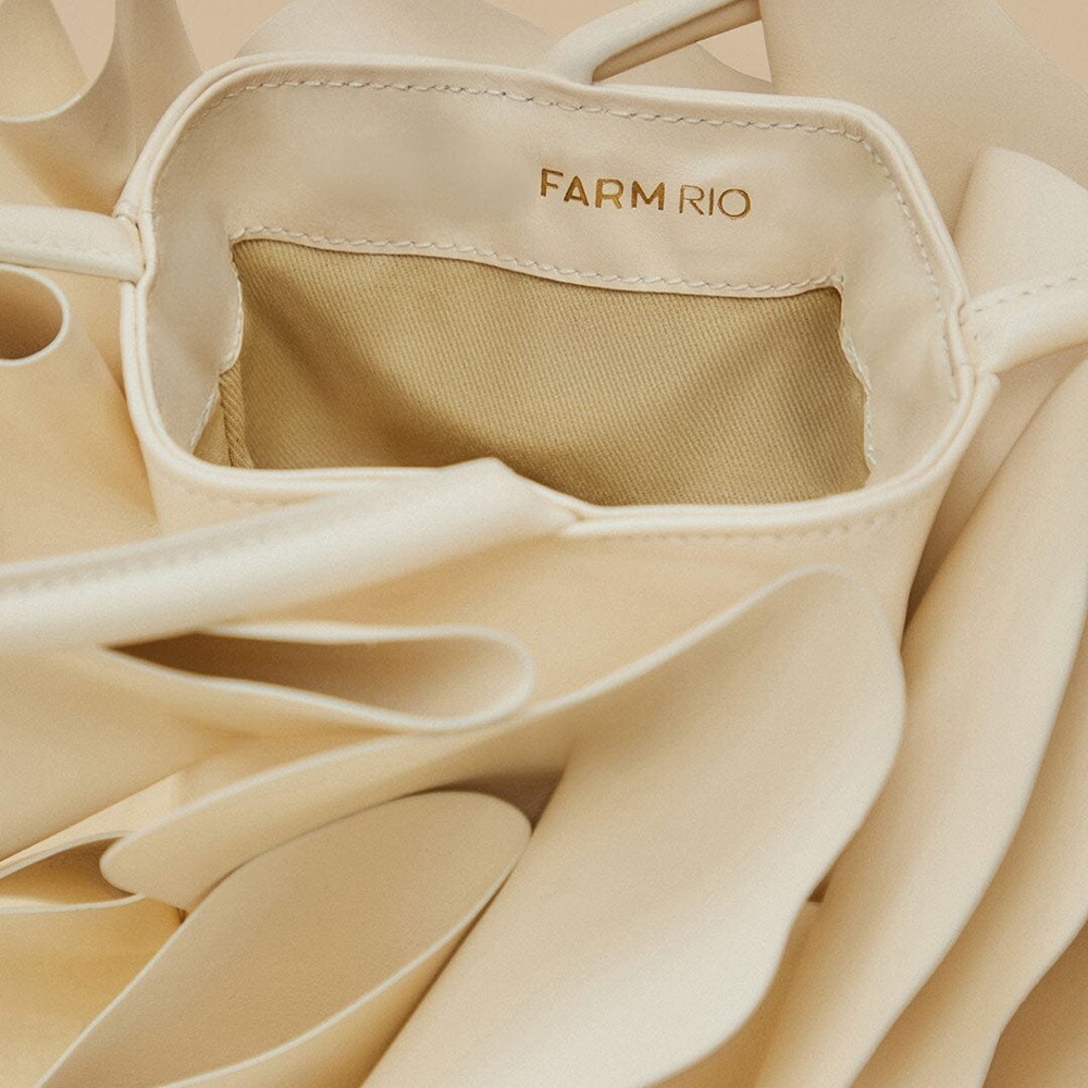 Farm Rio Ivory Leather Flower Bag - Picture 7 of 7